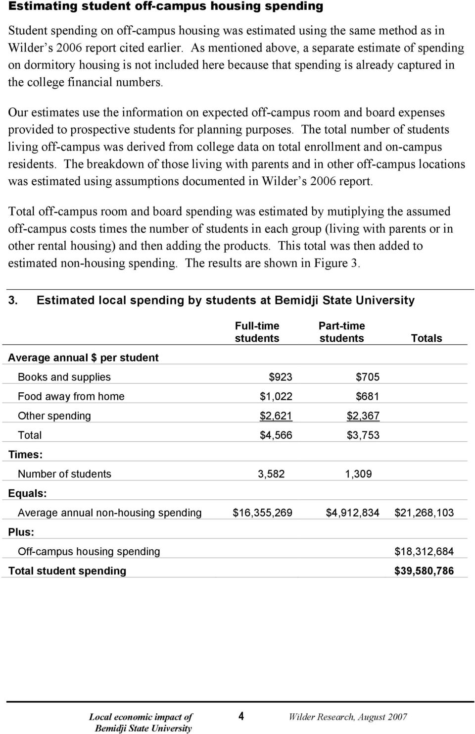 Our estimates use the information on expected off-campus room and board expenses provided to prospective students for planning purposes.