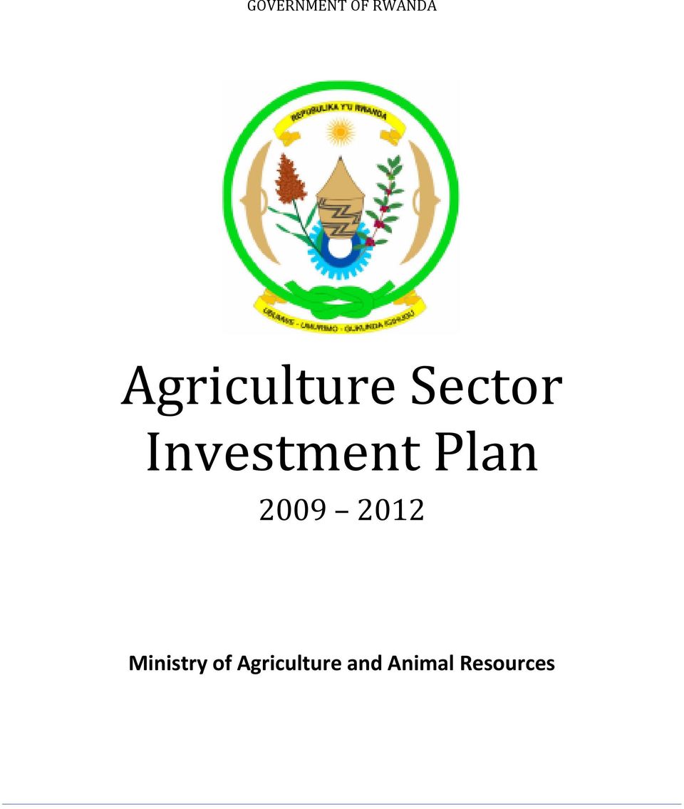 Investment Plan 2009 2012