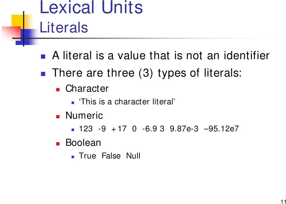 literals: Character This is a character literal