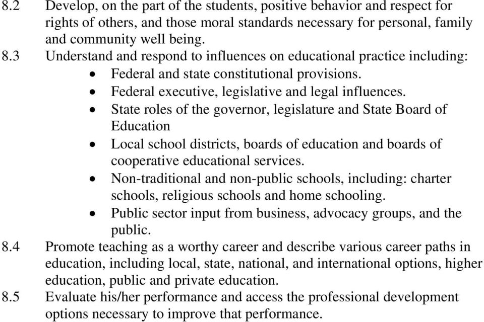 State roles of the governor, legislature and State Board of Education Local school districts, boards of education and boards of cooperative educational services.