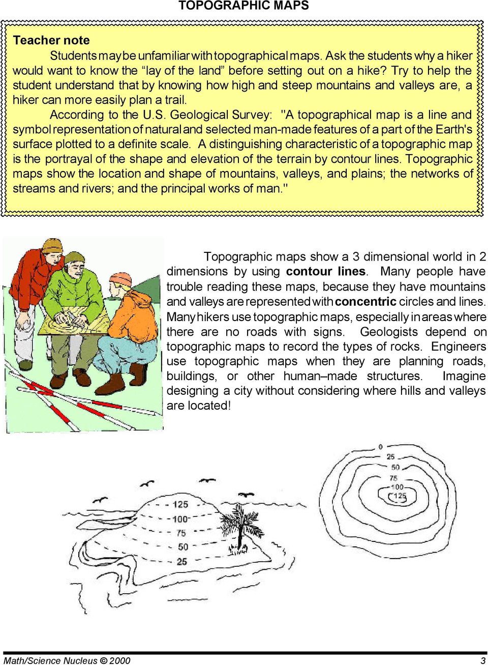 Geological Survey: "A topographical map is a line and symbol representation of natural and selected man-made features of a part of the Earth's surface plotted to a definite scale.
