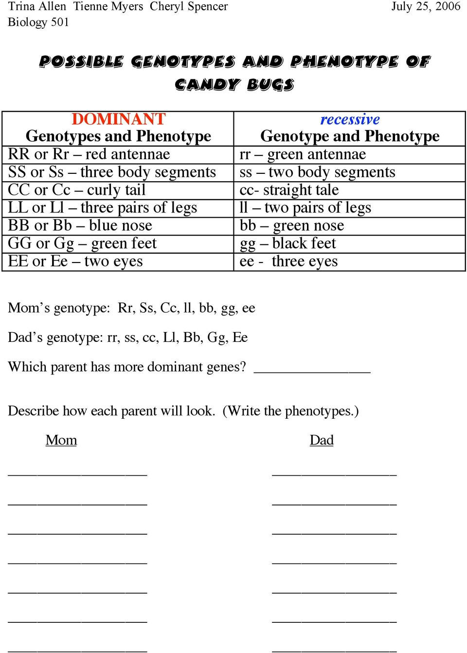 25+ Awesome Genotype And Phenotype Worksheet Answers With Regard To Genotypes And Phenotypes Worksheet