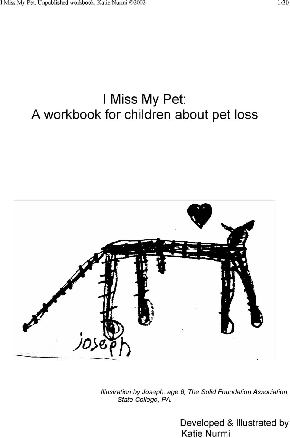 A workbook for children about pet loss Illustration by