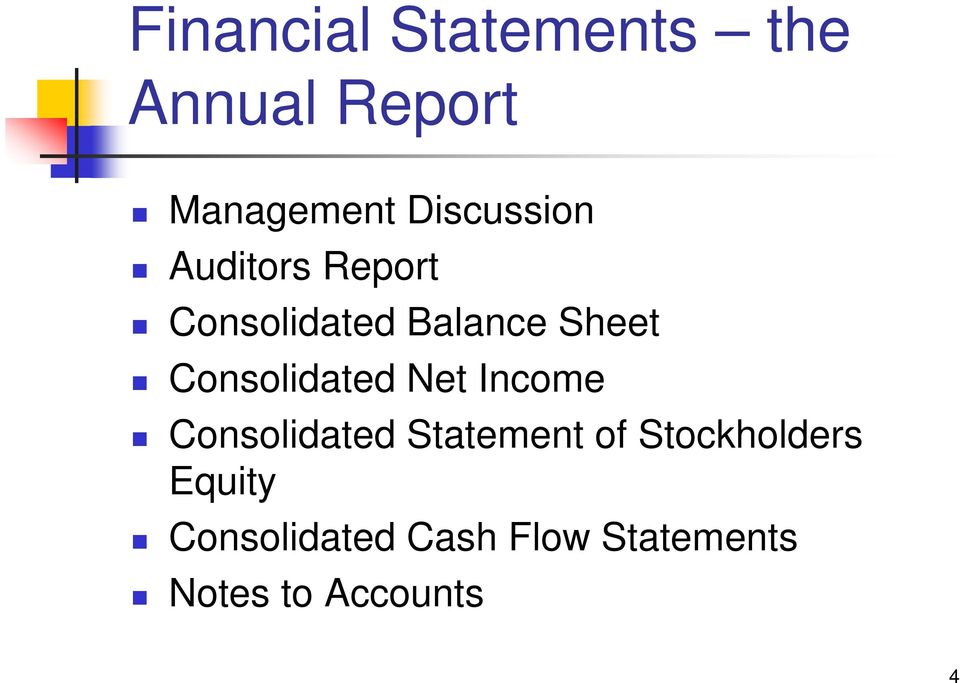 Consolidated Net Income Consolidated Statement of