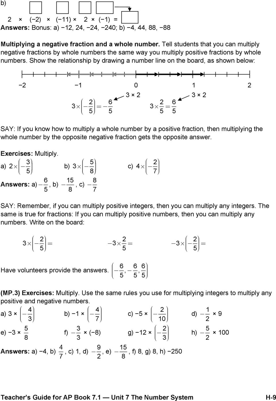 Unit 7 The Number System Multiplying And Dividing Integers Pdf Free Download
