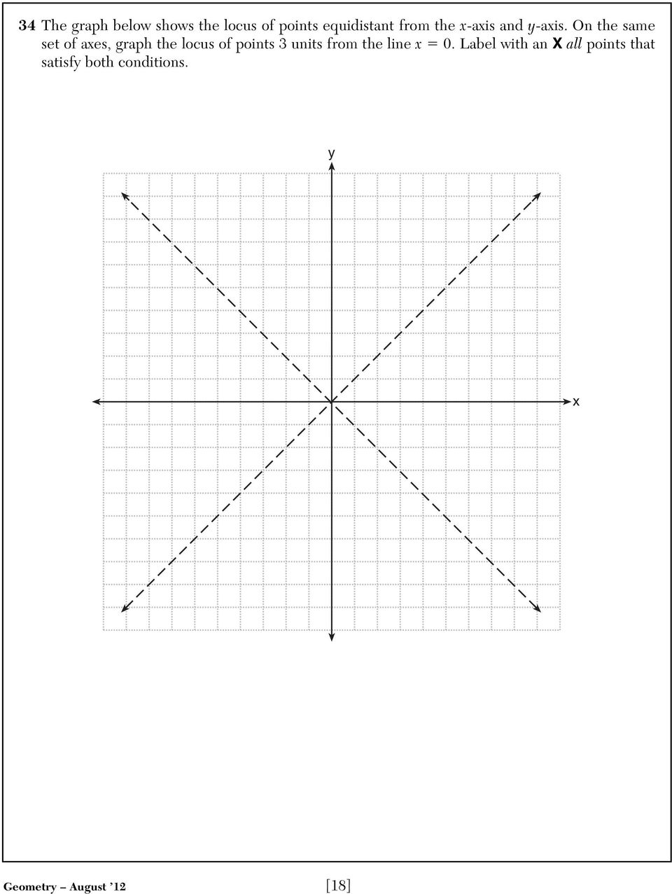 On the same set of axes, graph the locus of points 3 units