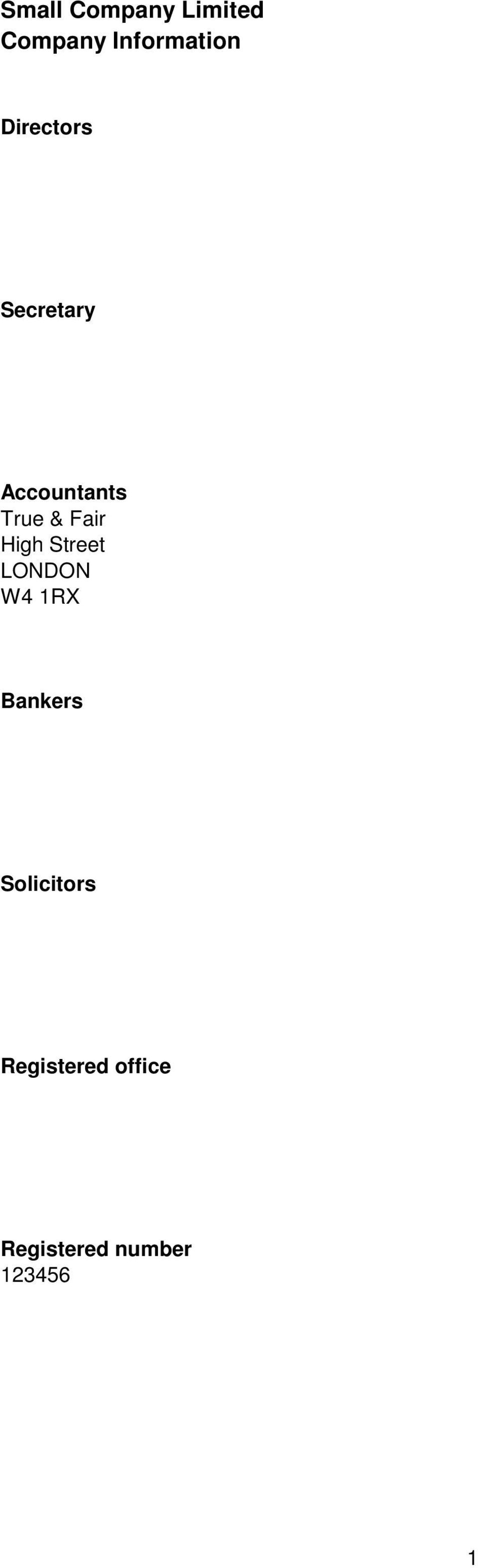 Street LONDON W4 1RX Bankers