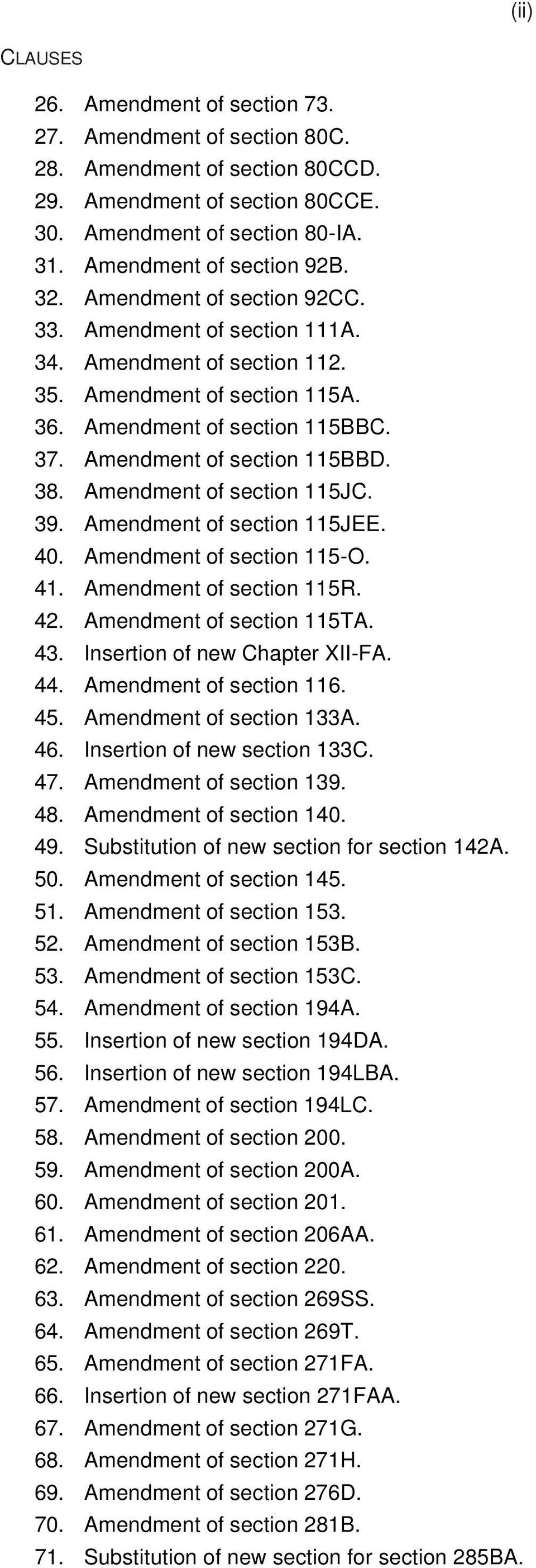 46. Insertion of new section 133C. 47. of section 139. 48. of section 1. 49. Substitution of new section for section 142A. 0. of section 14. 1. of section 3. 2. of section 3B. 3. of section 3C. 4. of section 194A.