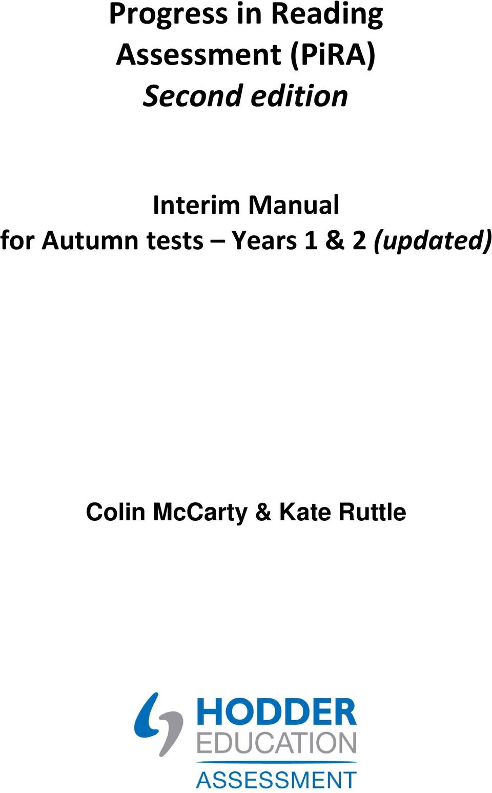 Manual for Autumn tests Years &