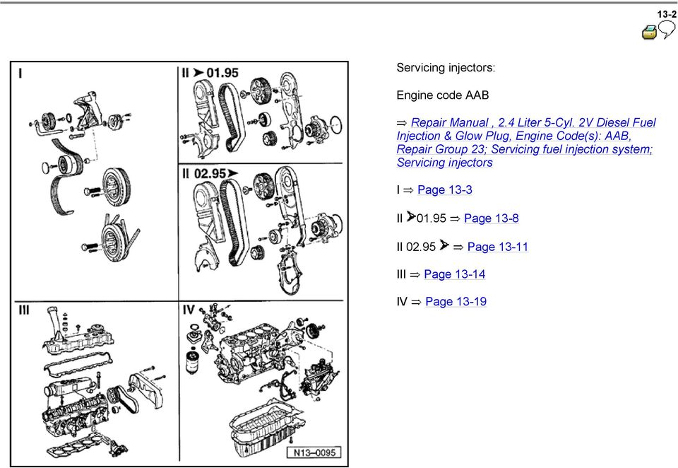 2V Diesel Fuel Injection & Glow Plug, Engine Code(s): AAB, Repair