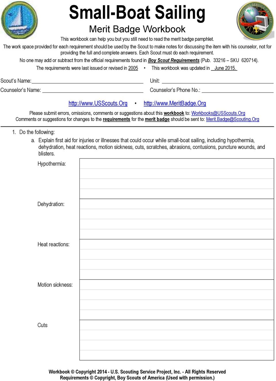 Small-Boat Sailing Merit Badge Workbook - PDF Free Download For Weather Merit Badge Worksheet