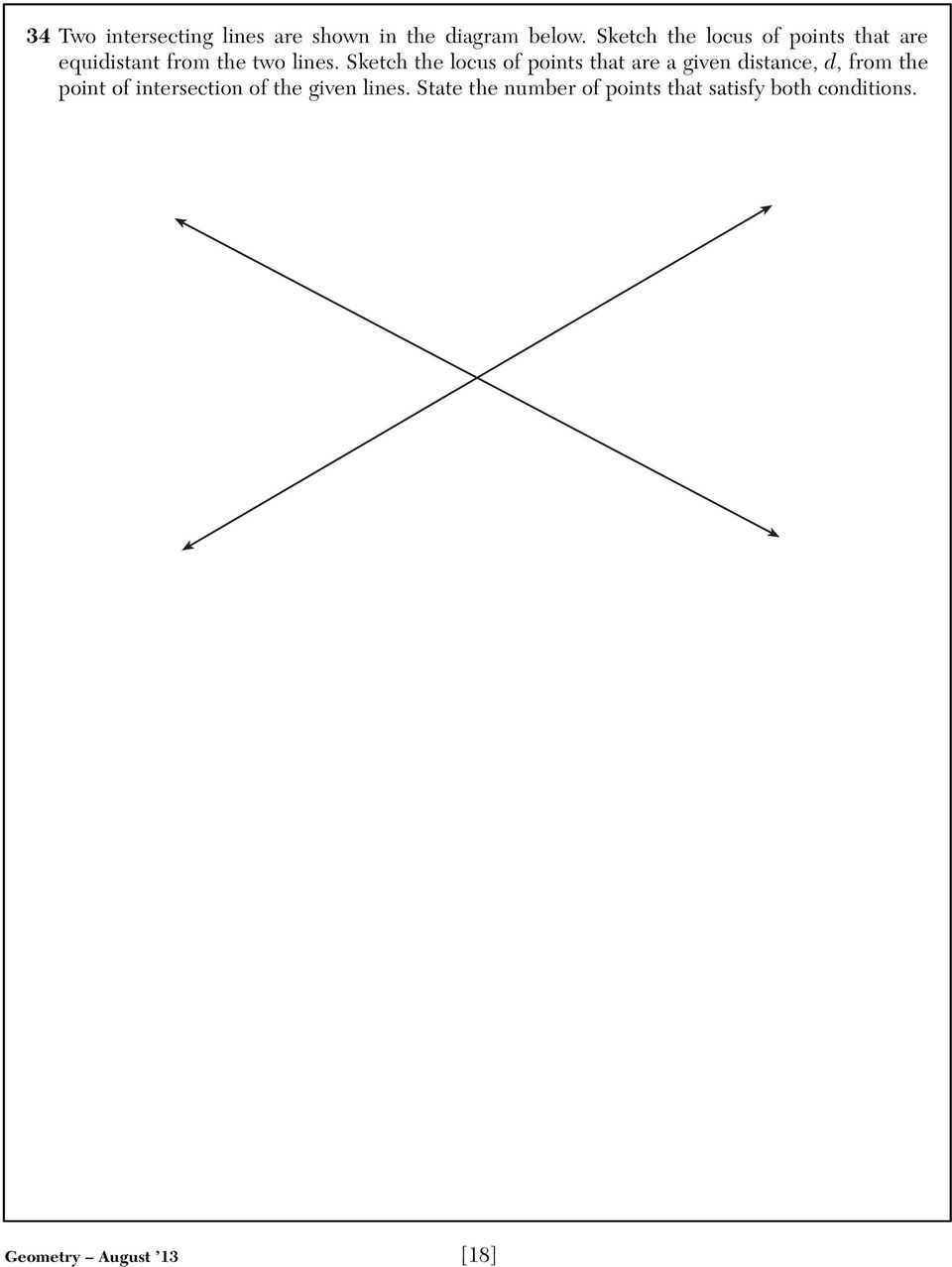 Sketch the locus of points that are a given distance, d, from the point of
