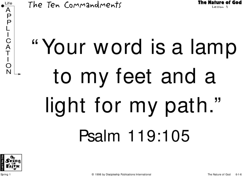 path. Psalm 119:105 Spring 1 1998 by