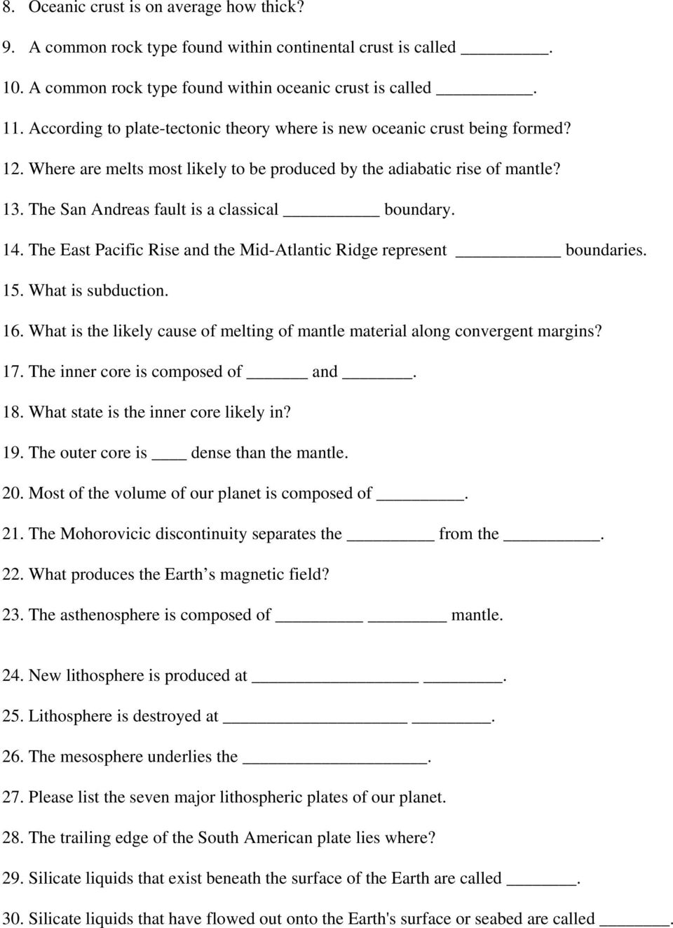 Plate Tectonics Practice Questions and Answers Revised August PDF Inside Plate Tectonics Worksheet Answers