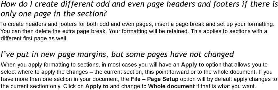 This applies to sections with a different first page as well.
