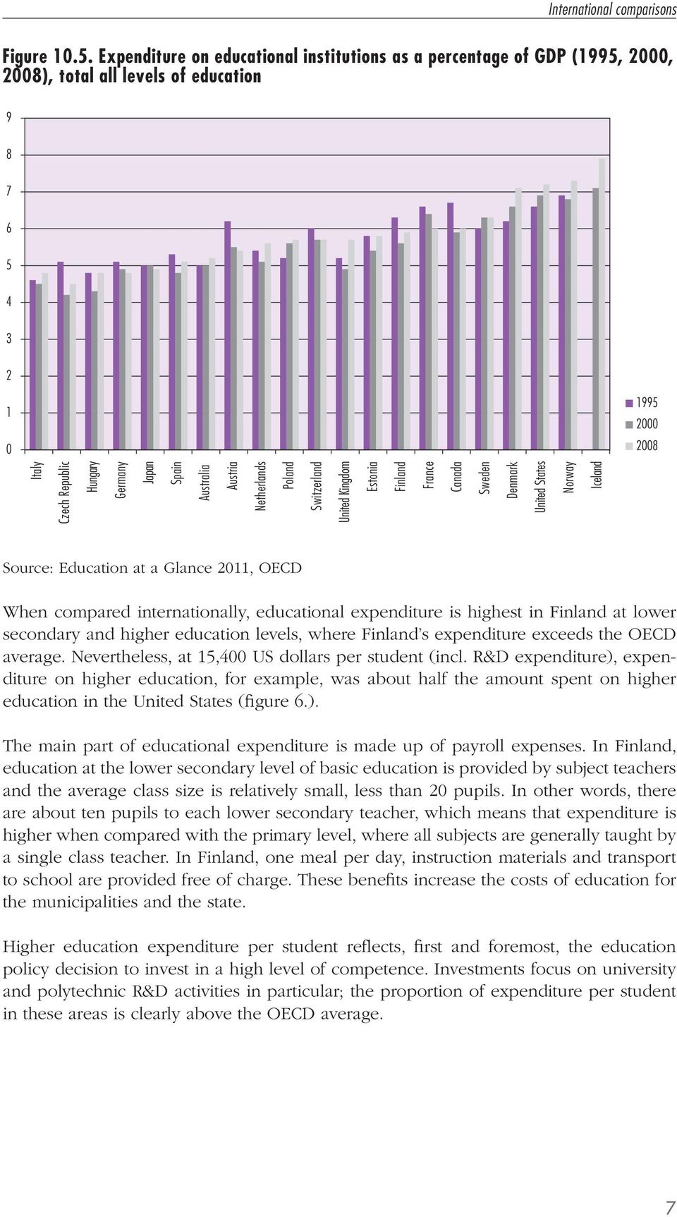 internationally, educational expenditure is highest in at lower secondary and higher education levels, where s expenditure exceeds the OECD average.
