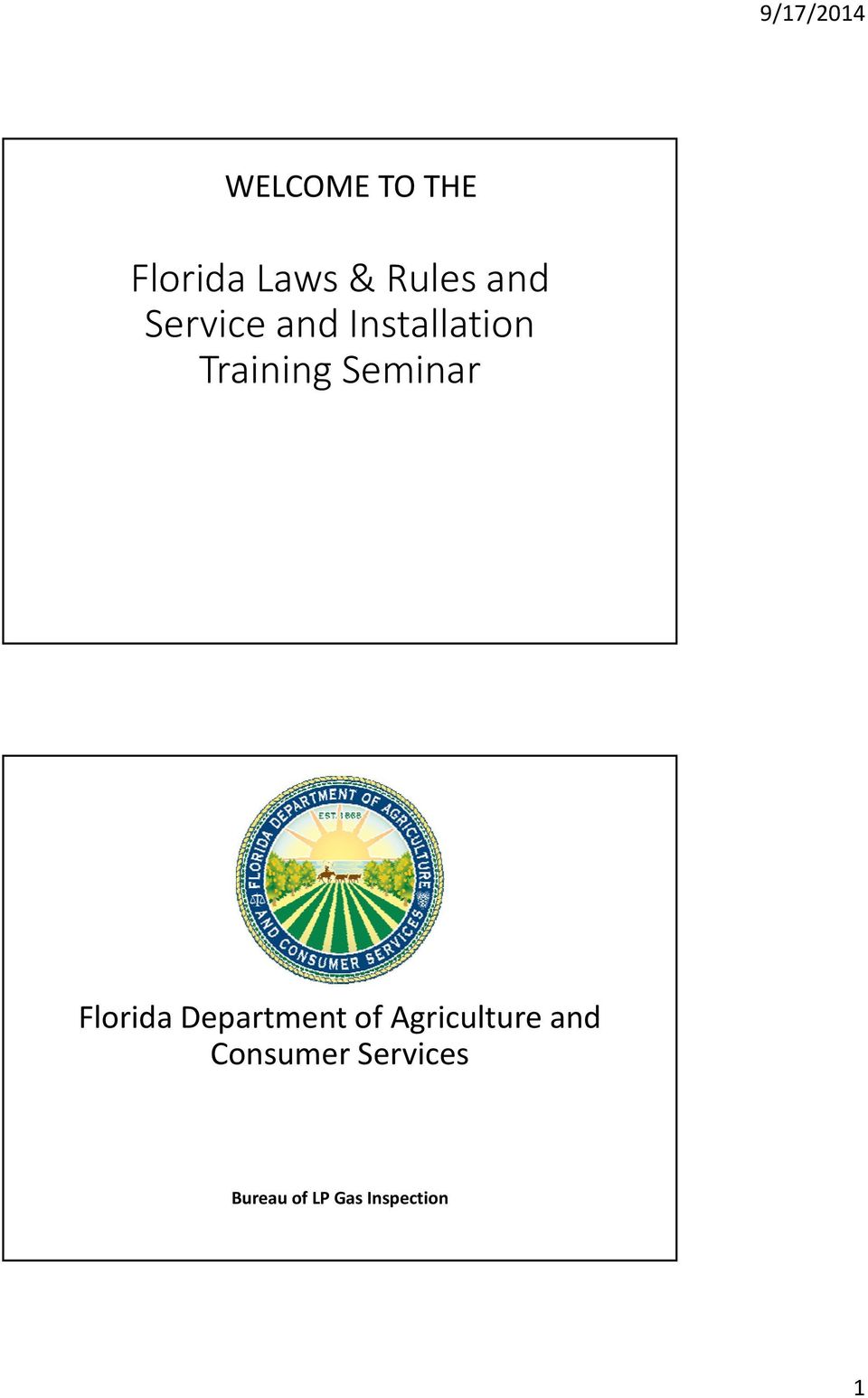 Florida Department of Agriculture and