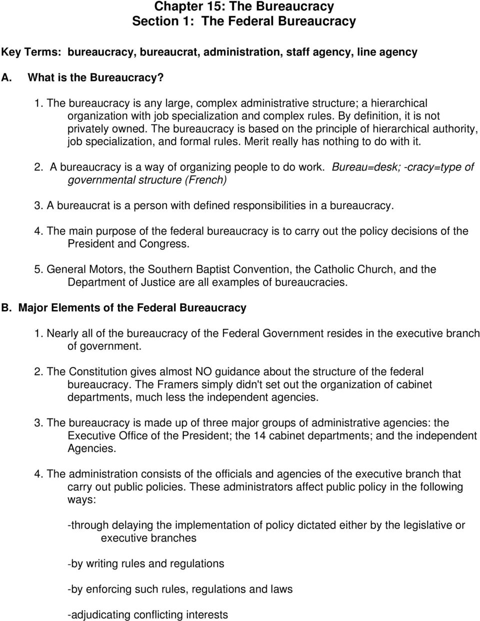 Chapter 15 The Bureaucracy Section 1 The Federal Bureaucracy Pdf Free Download