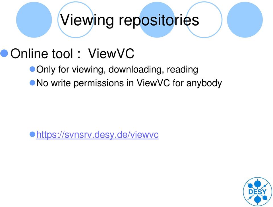 reading No write permissions in ViewVC