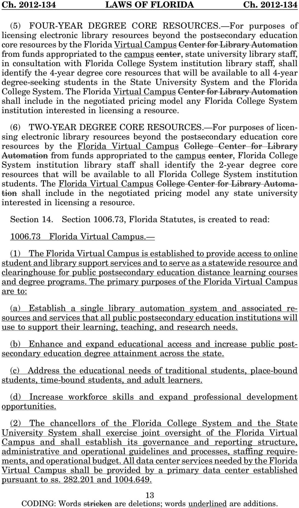 campus center, state university library staff, in consultation with Florida College System institution library staff, shall identify the 4-year degree core resources that will be available to all
