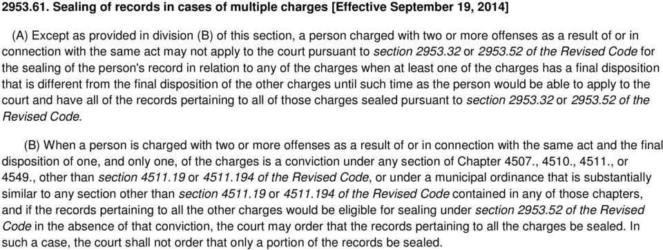 connection with the same act may not apply to the court pursuant to section 2953.32 or 2953.