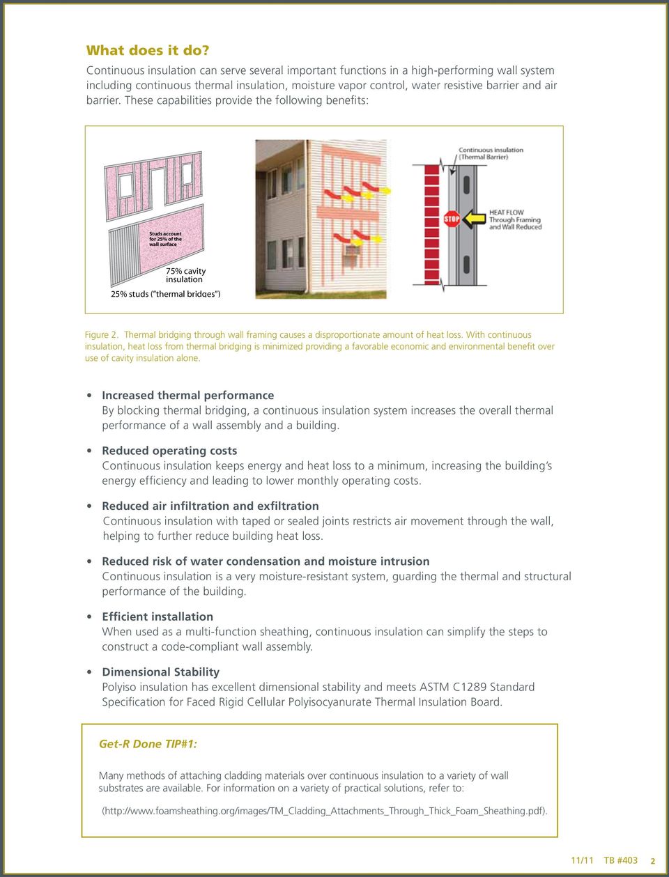 These capabilities provide the following benefits: Studs account for 25% of the wall surface 75% cavity insulation 25% studs ( thermal bridges ) Figure 2.