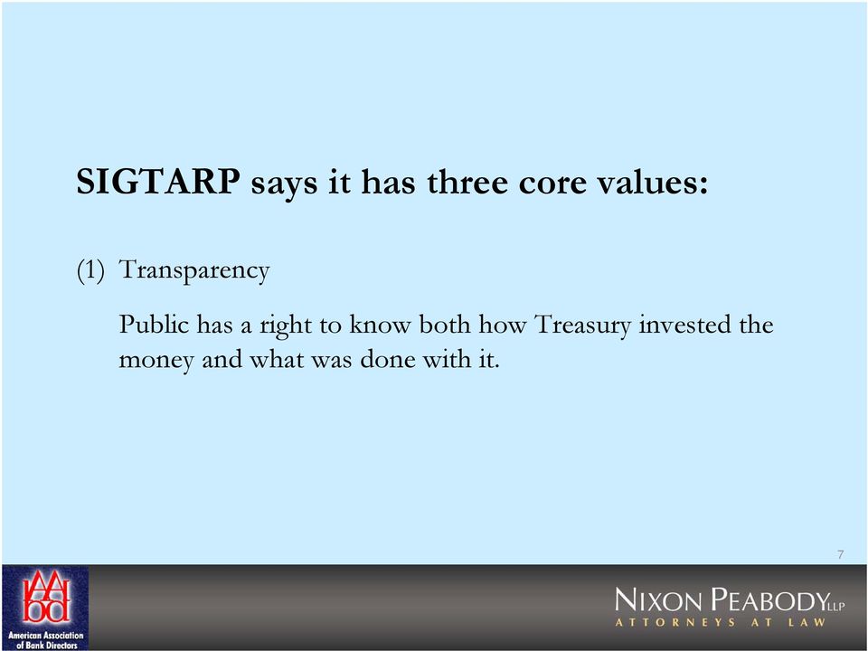 a right to know both how Treasury