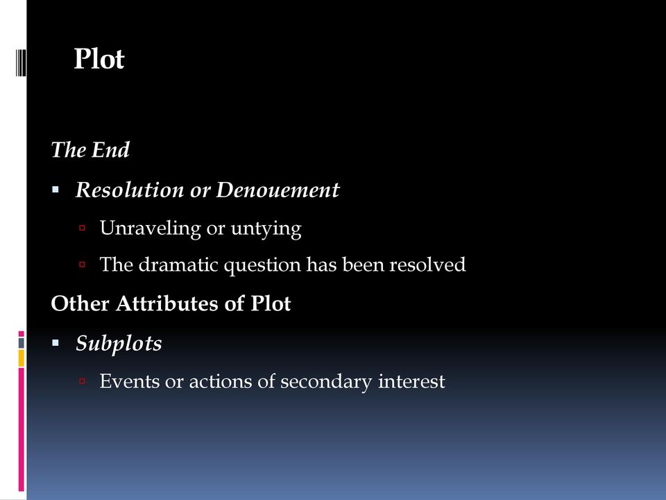 has been resolved Other Attributes of Plot