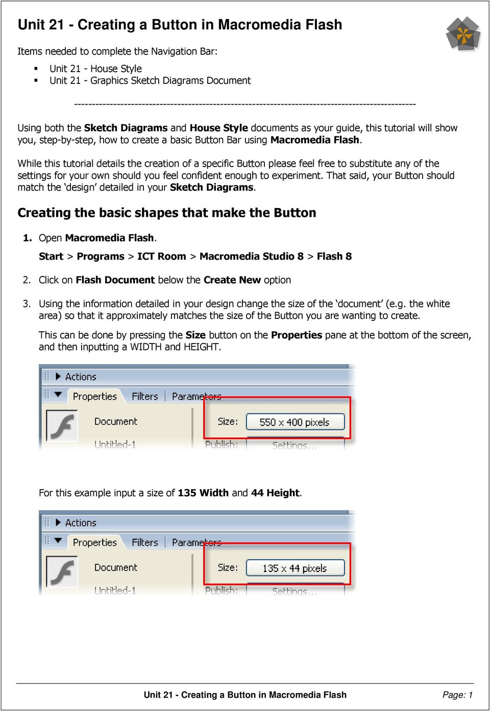 Unit 21 - Creating a Button in Macromedia Flash - PDF Free Download