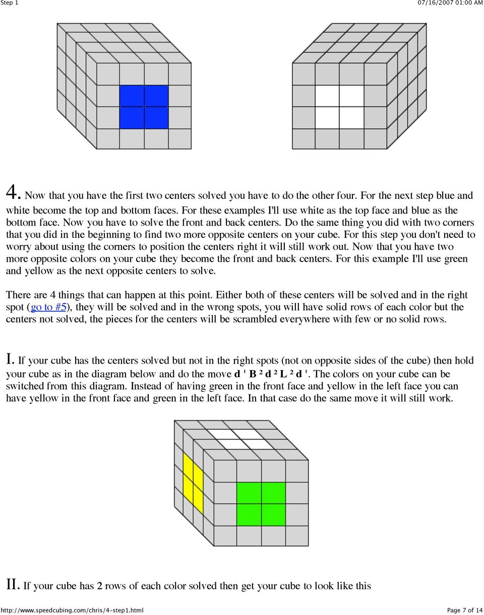 Do the same thing you did with two corners that you did in the beginning to find two more opposite centers on your cube.