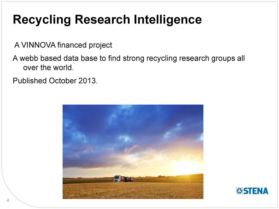 to find strong recycling research groups