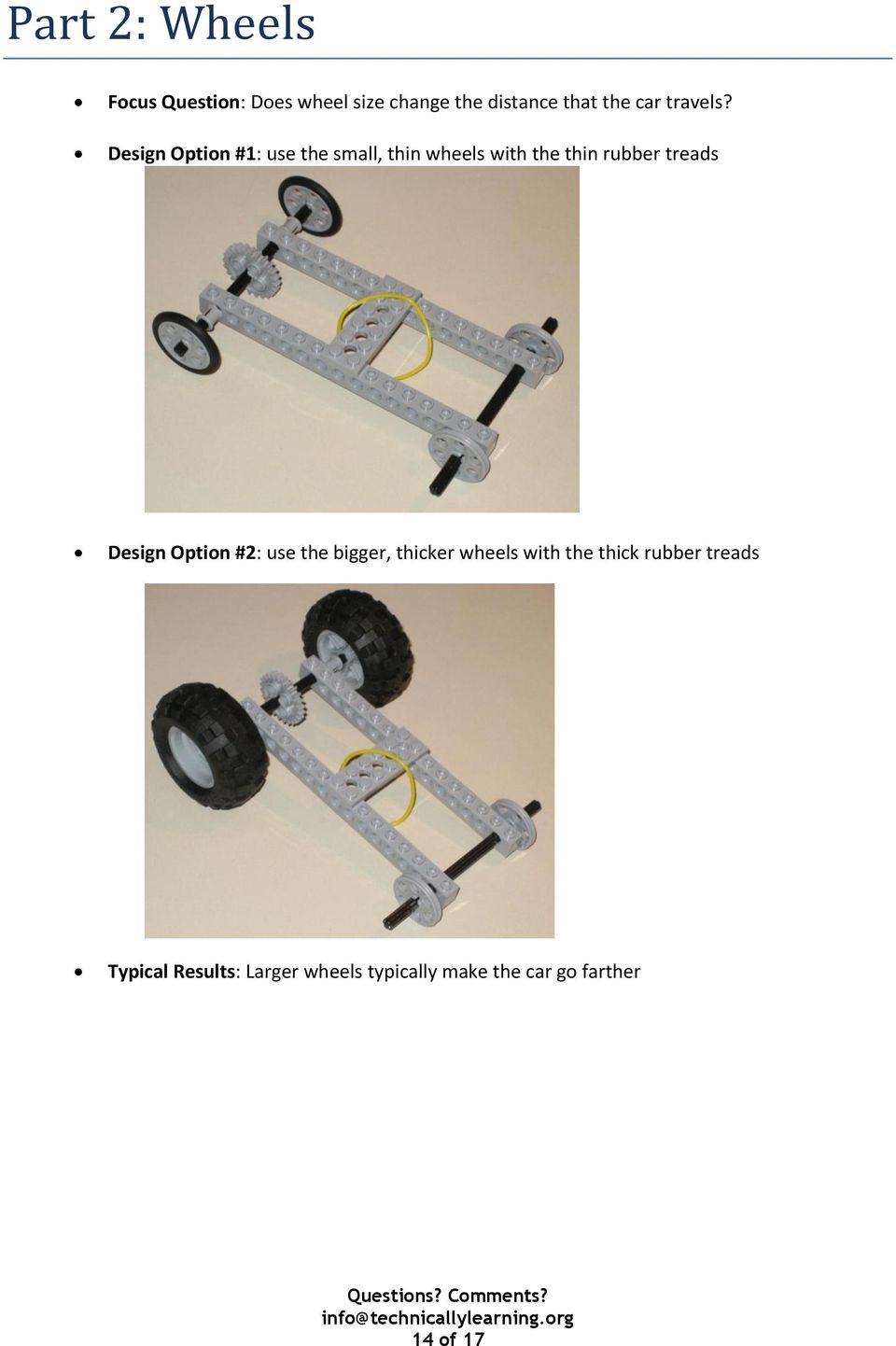 Design Option #1: use the small, thin wheels with the thin rubber treads