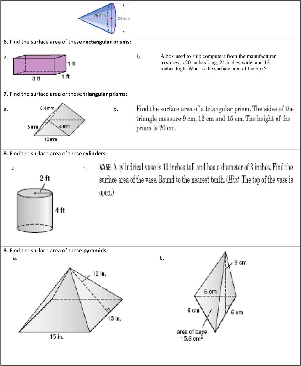 What is the surface area of the box? 7.