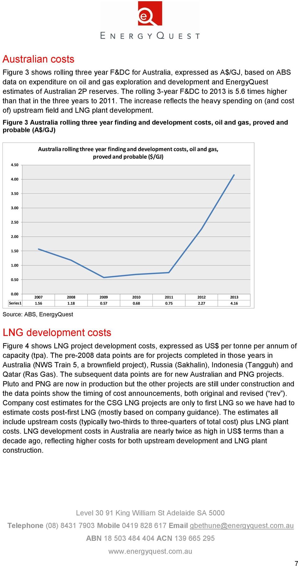 The increase reflects the heavy spending on (and cost of) upstream field and LNG plant development.
