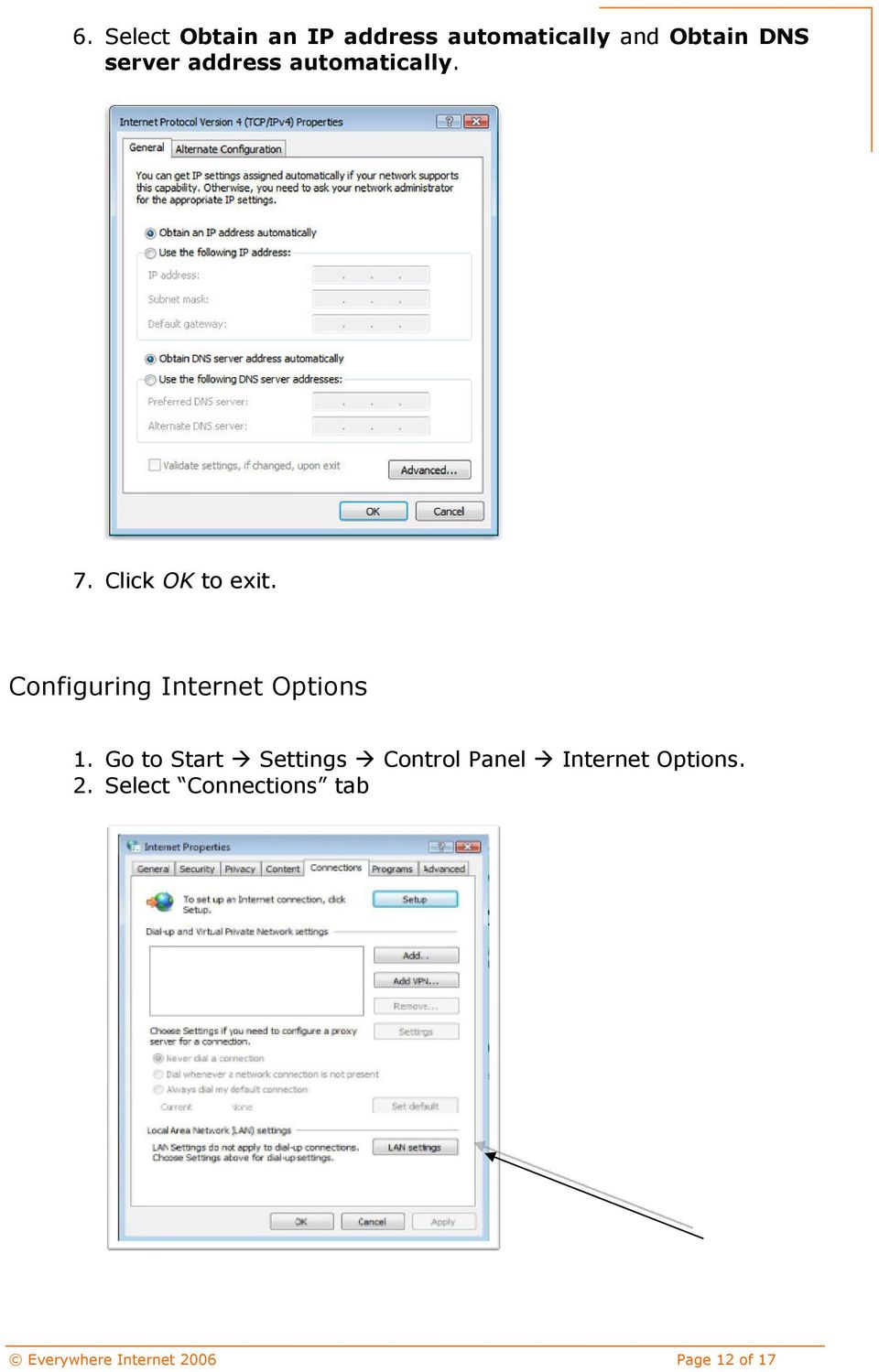 Configuring Internet Options 1.