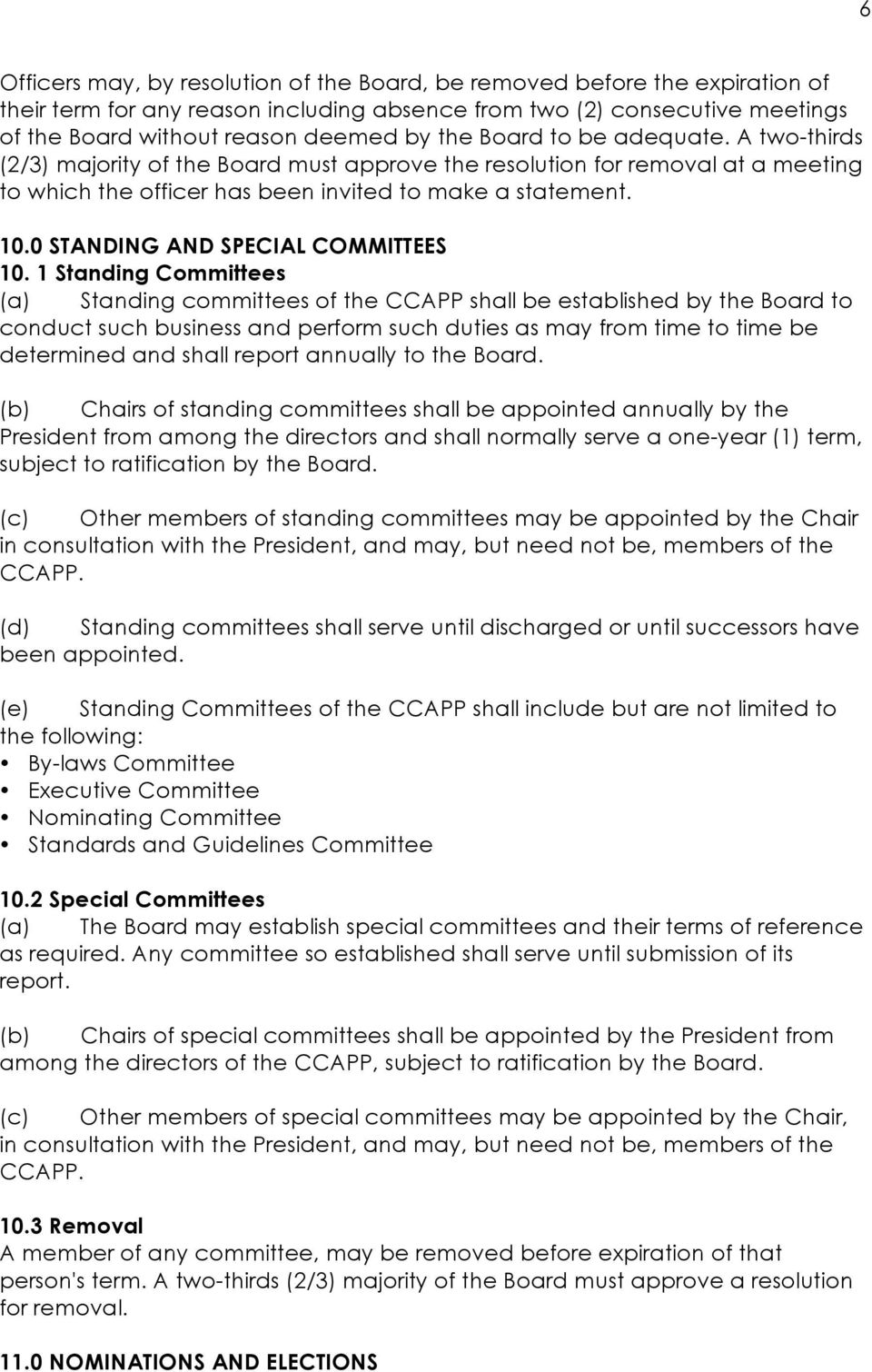 0 STANDING AND SPECIAL COMMITTEES 10.