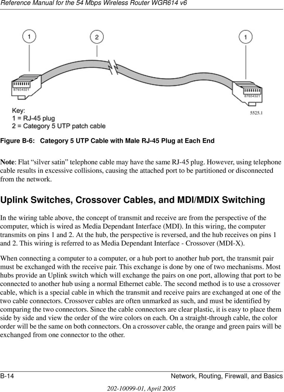 Uplink Switches, Crossover Cables, and MDI/MDIX Switching In the wiring table above, the concept of transmit and receive are from the perspective of the computer, which is wired as Media Dependant