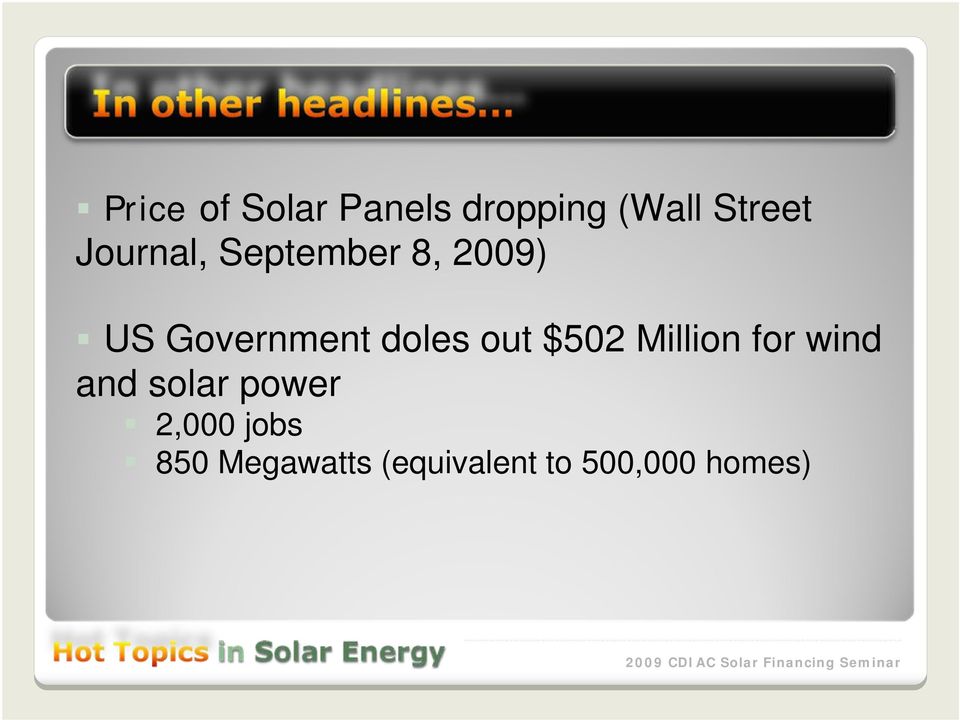 doles out $502 Million for wind and solar