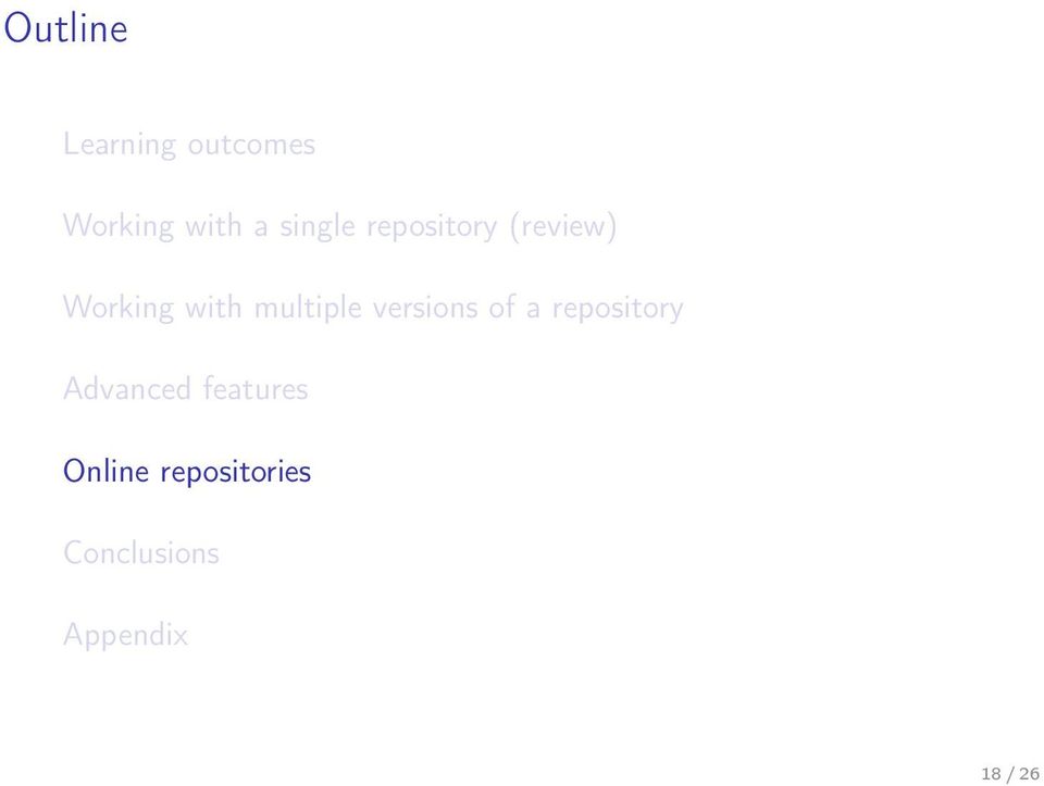 multiple versions of a repository Advanced