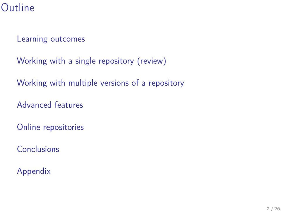 multiple versions of a repository Advanced