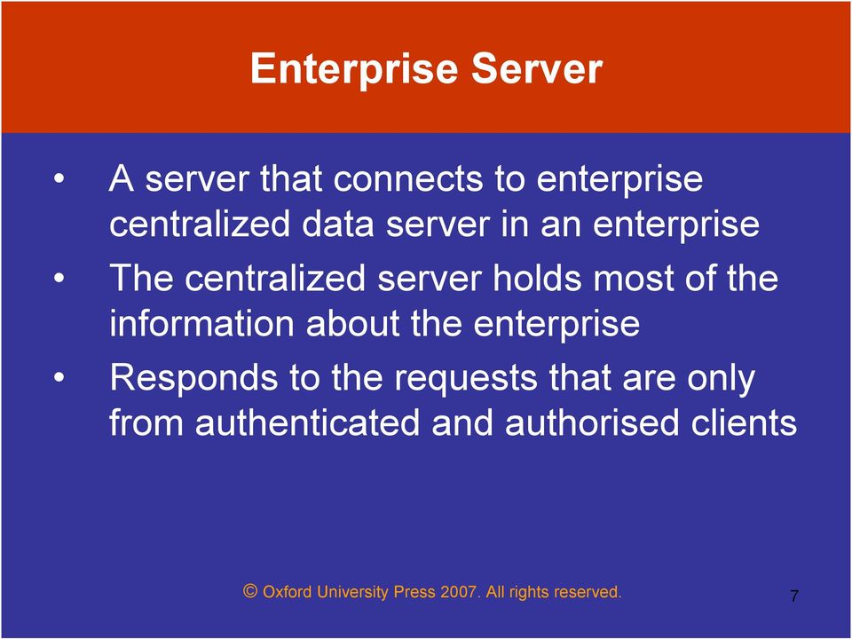 information about the enterprise Responds to the requests that are only