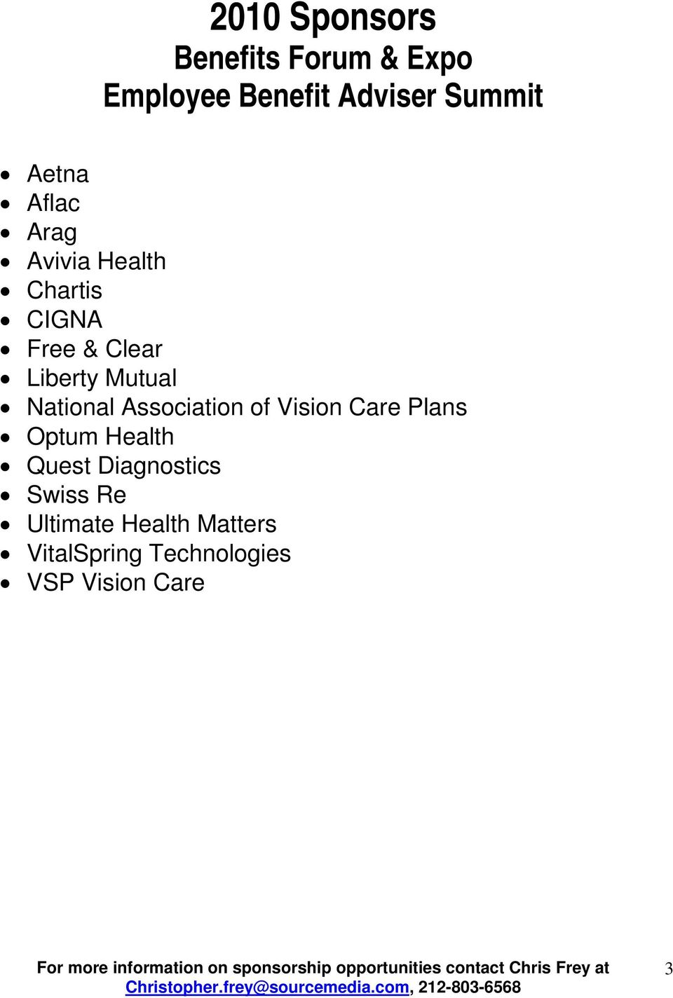 National Association of Vision Care Plans Optum Health Quest Diagnostics