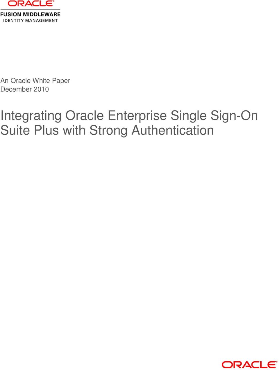 Oracle Enterprise Single