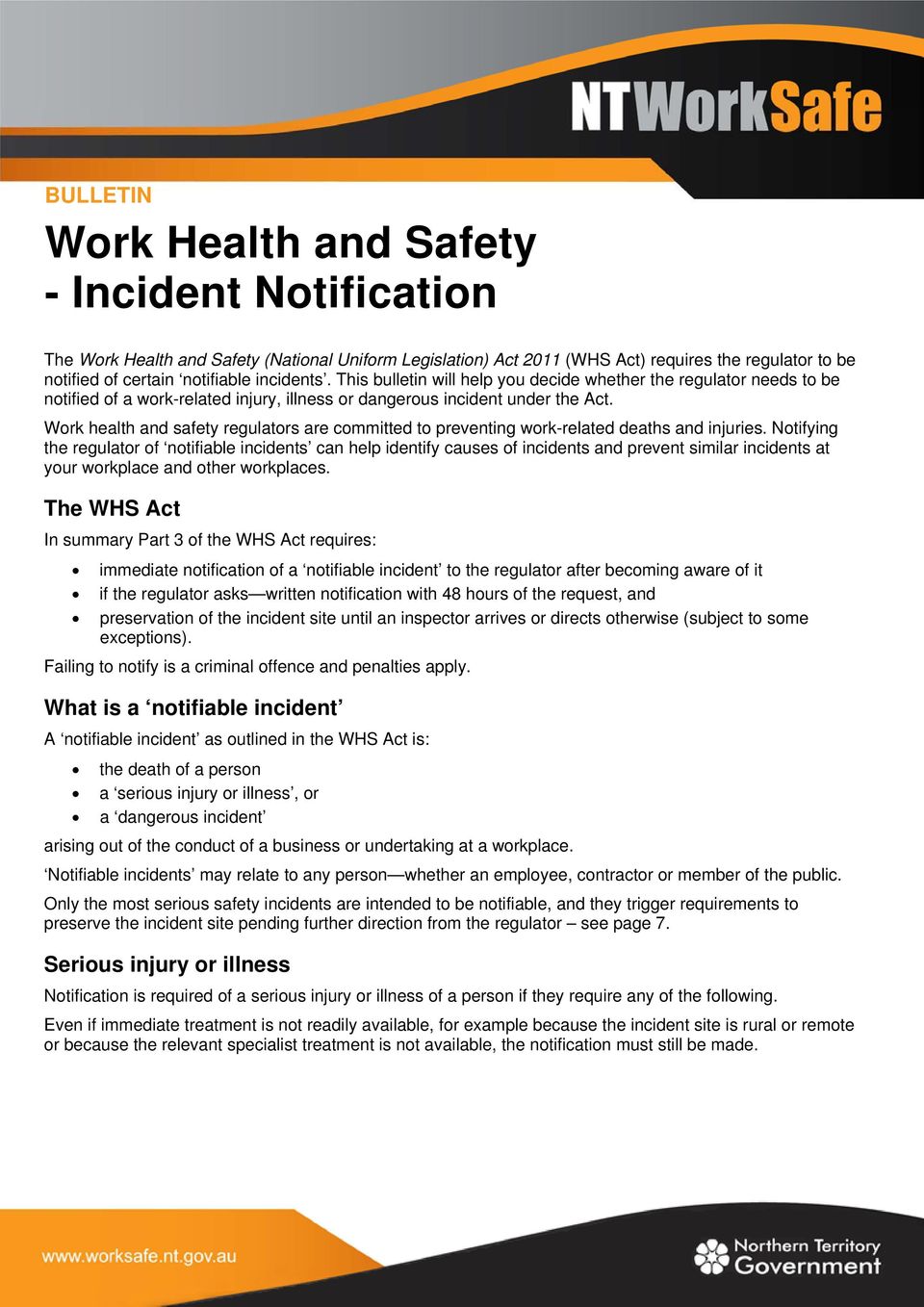 Work health and safety regulators are committed to preventing work-related deaths and injuries.
