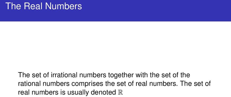 rational numbers comprises the set of real