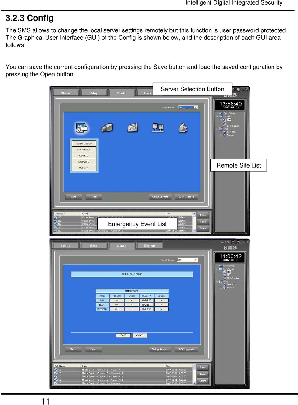 The Graphical User Interface (GUI) of the Config is shown below, and the description of each GUI area follows.