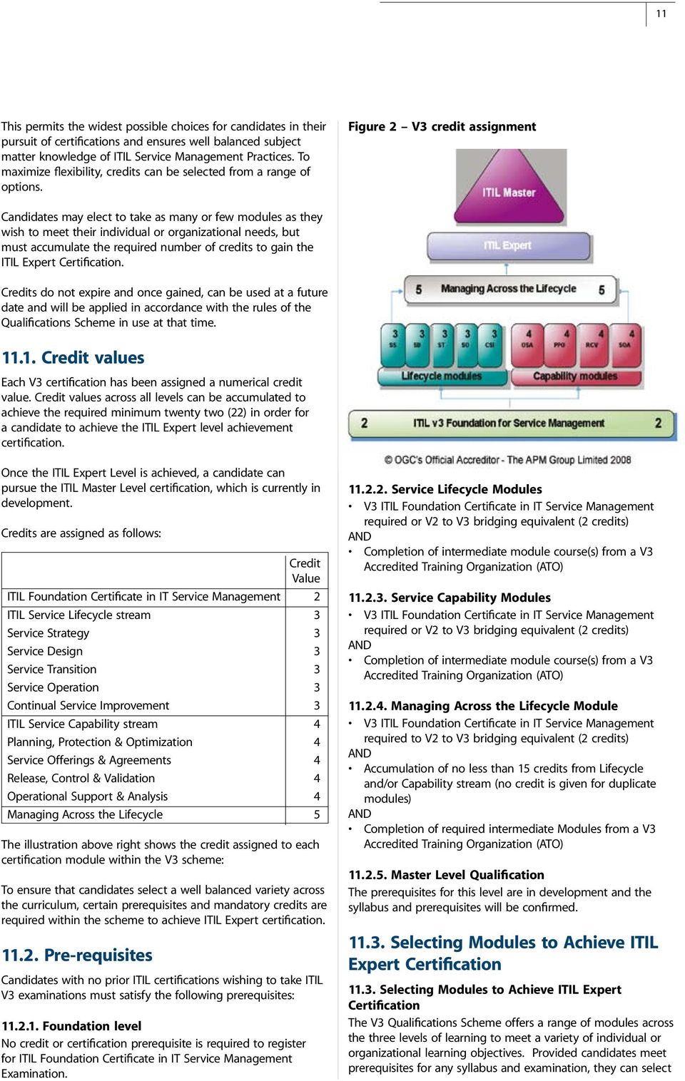 Figure 2 V3 credit assignment Candidates may elect to take as many or few modules as they wish to meet their individual or organizational needs, but must accumulate the required number of credits to