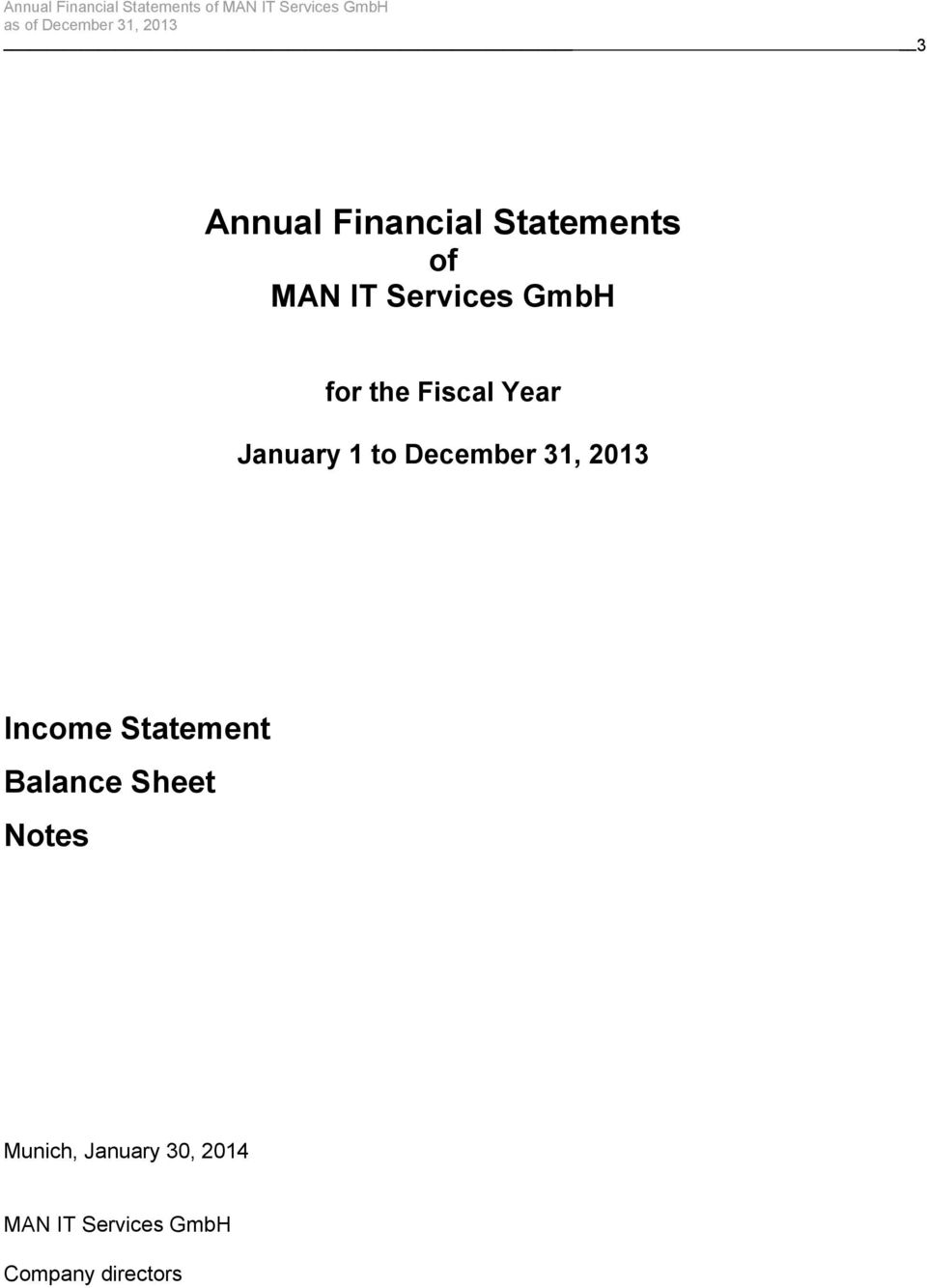 2013 Income Statement Balance Sheet Notes Munich,