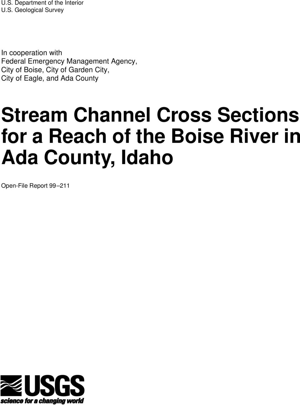 Garden City, City of Eagle, and Ada County Stream Channel Cross