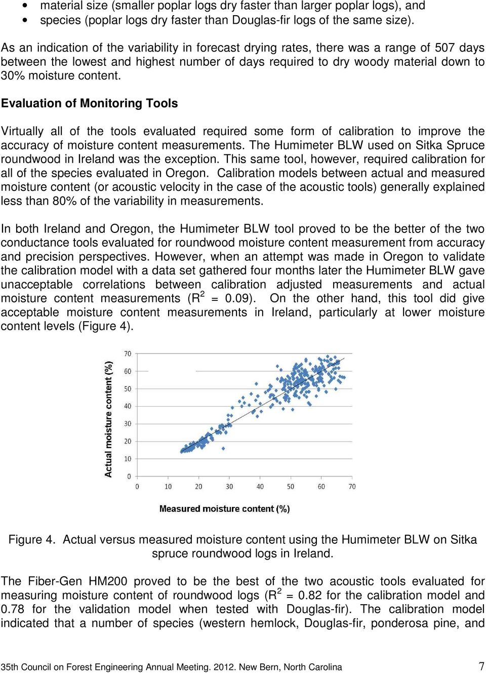 Evaluation of Monitoring Tools Virtually all of the tools evaluated required some form of calibration to improve the accuracy of moisture content measurements.